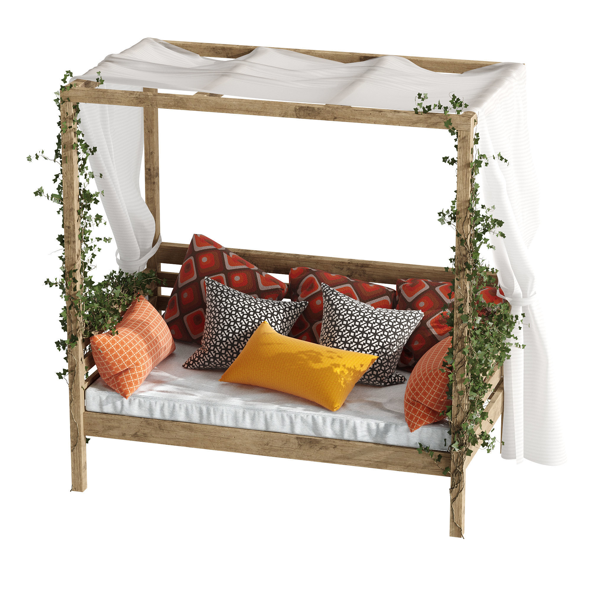 Garden daybed 3D model_5