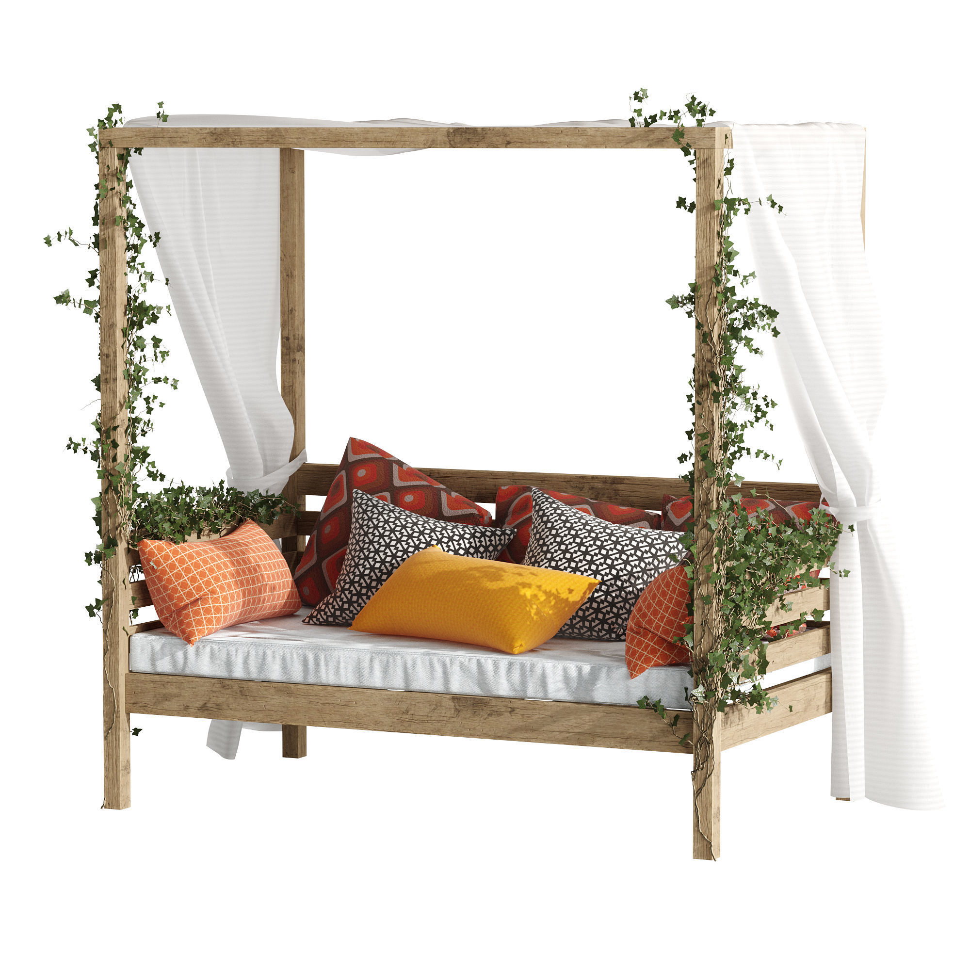 Garden daybed 3D model_8