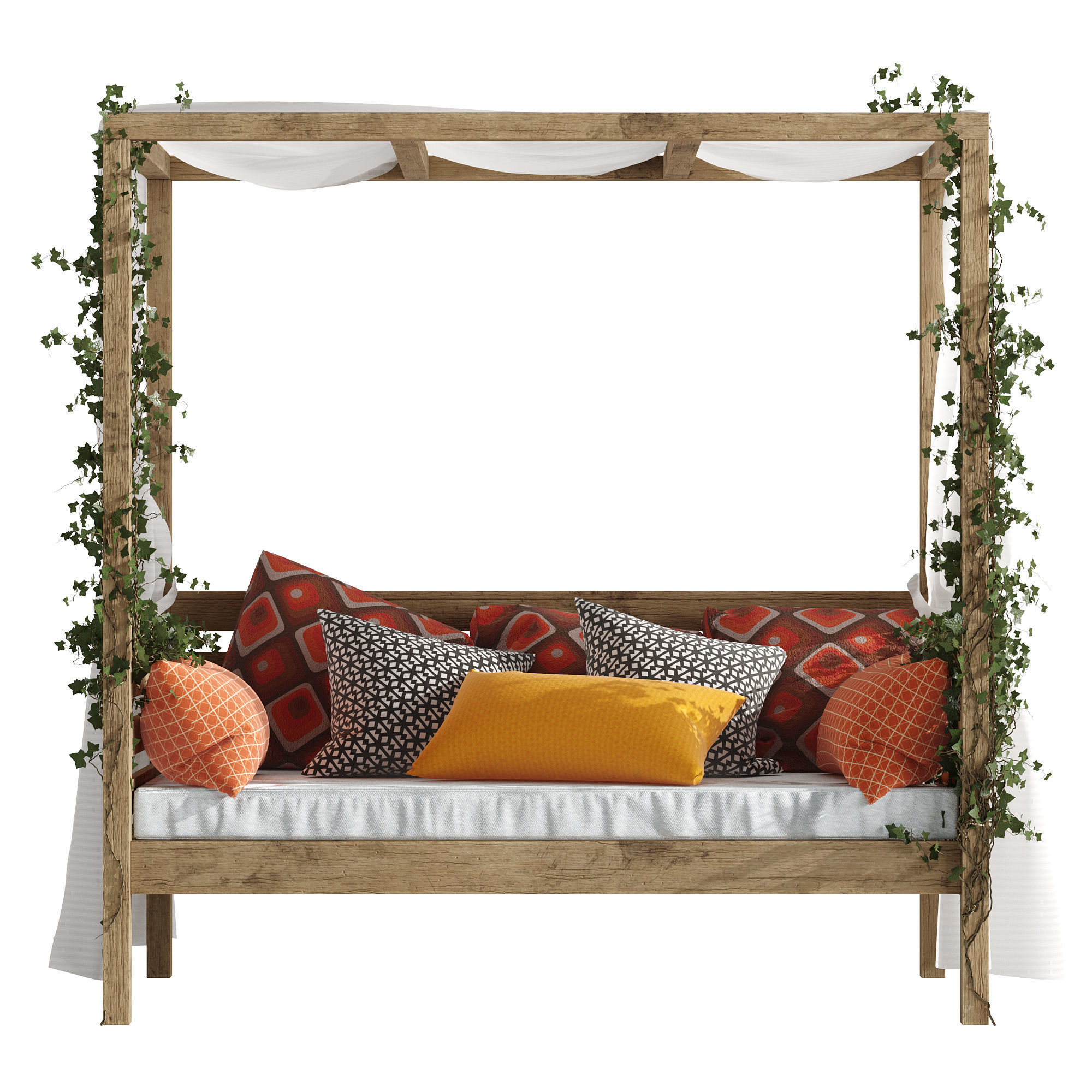 Garden daybed 3D model_7