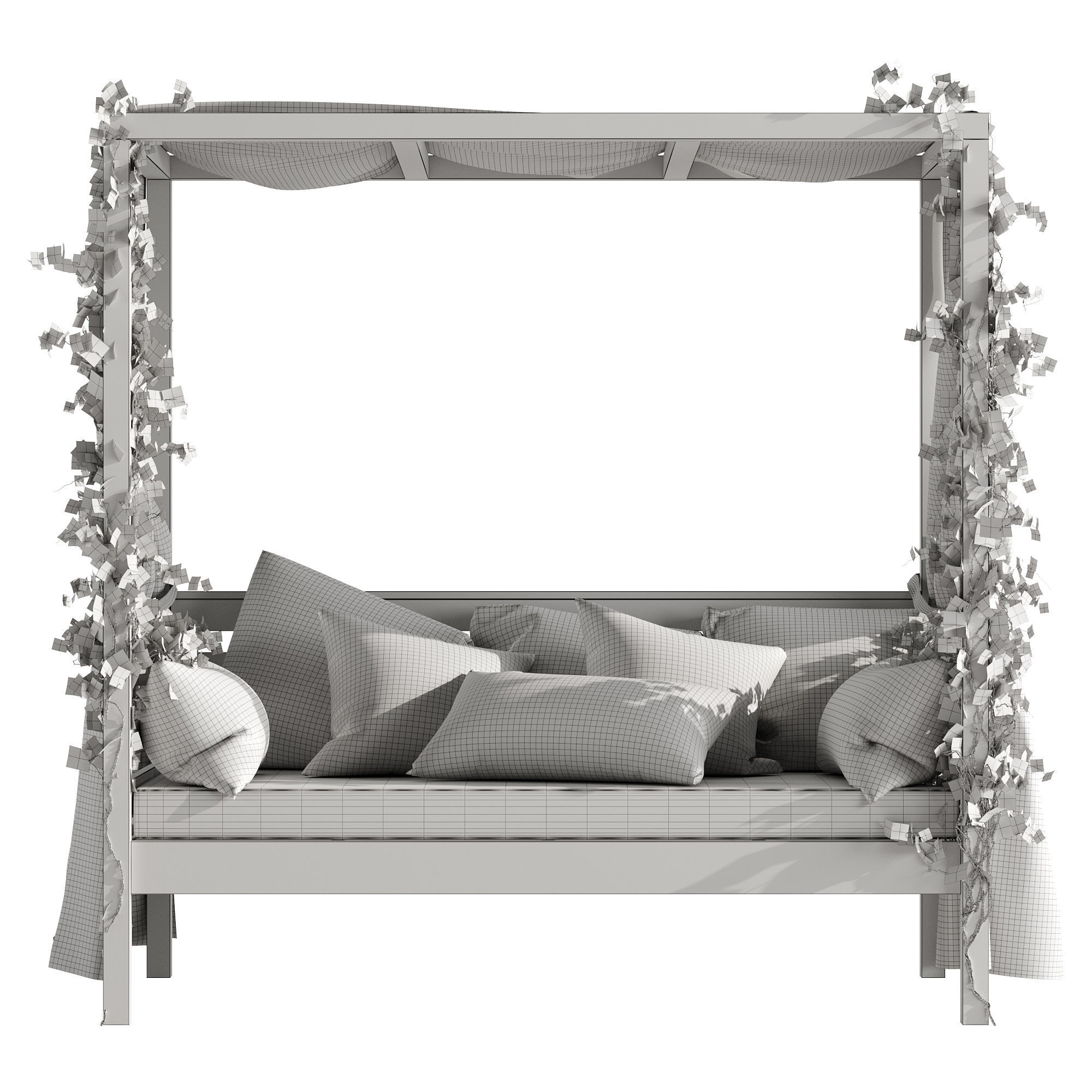 Garden daybed 3D model_12