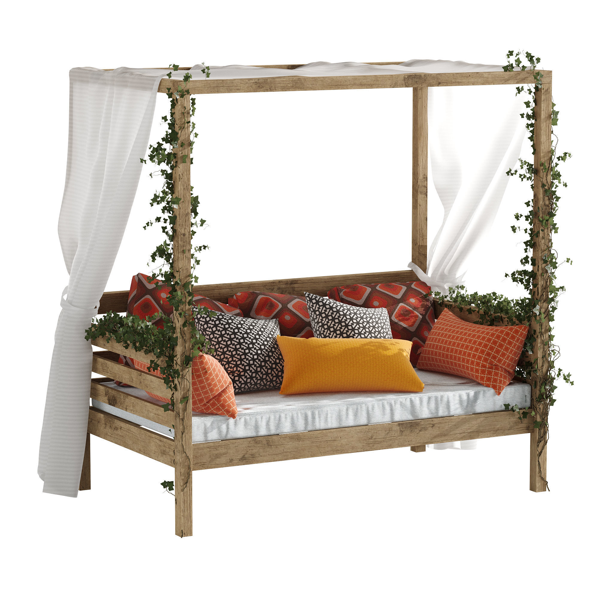 Garden daybed 3D model_4