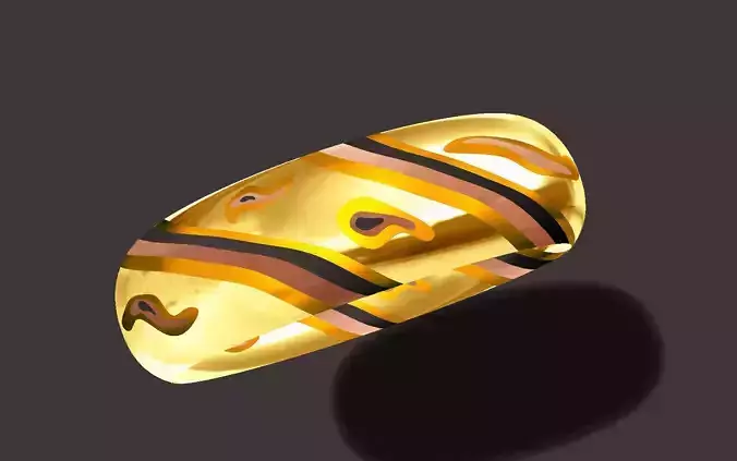 Mokume gane wedding ring twisted pattern Free 3D model