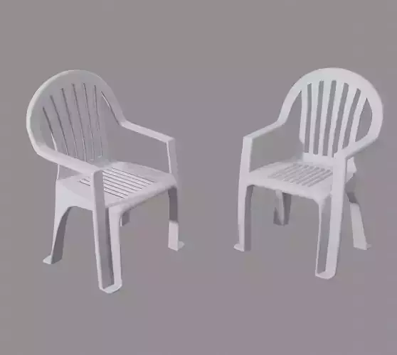 Plastic monobloc chair  Low-poly 3D model