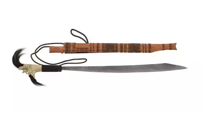 Mandau Knife  Low-poly 3D model