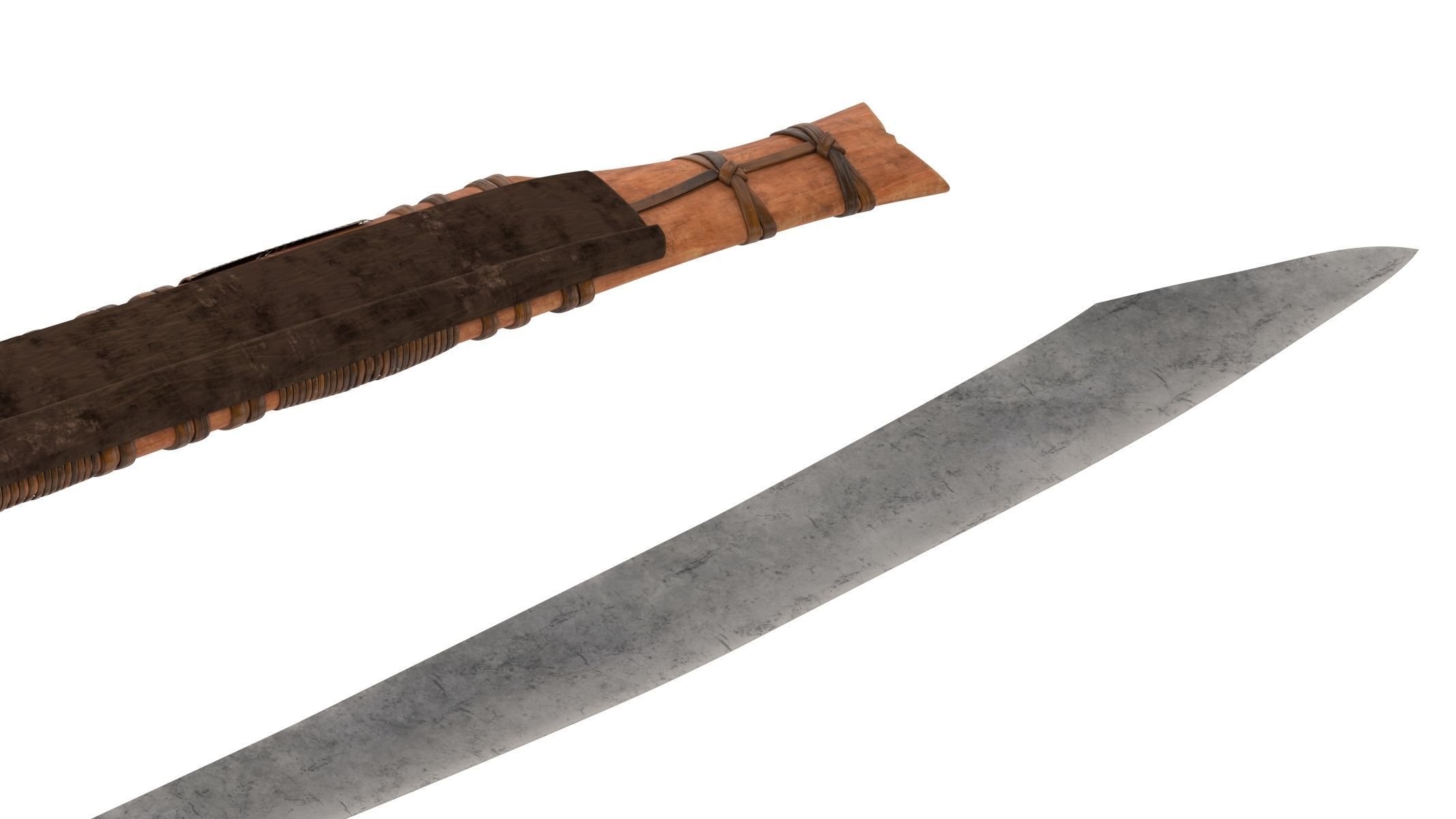 Mandau Knife  Low-poly 3D model_9