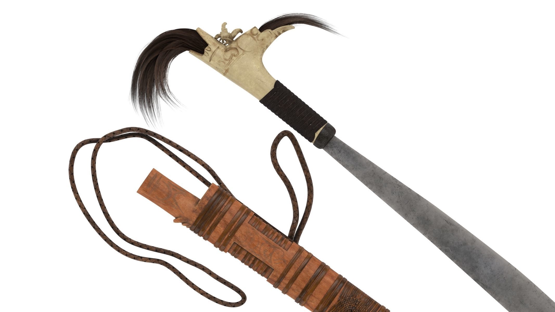 Mandau Knife  Low-poly 3D model_6