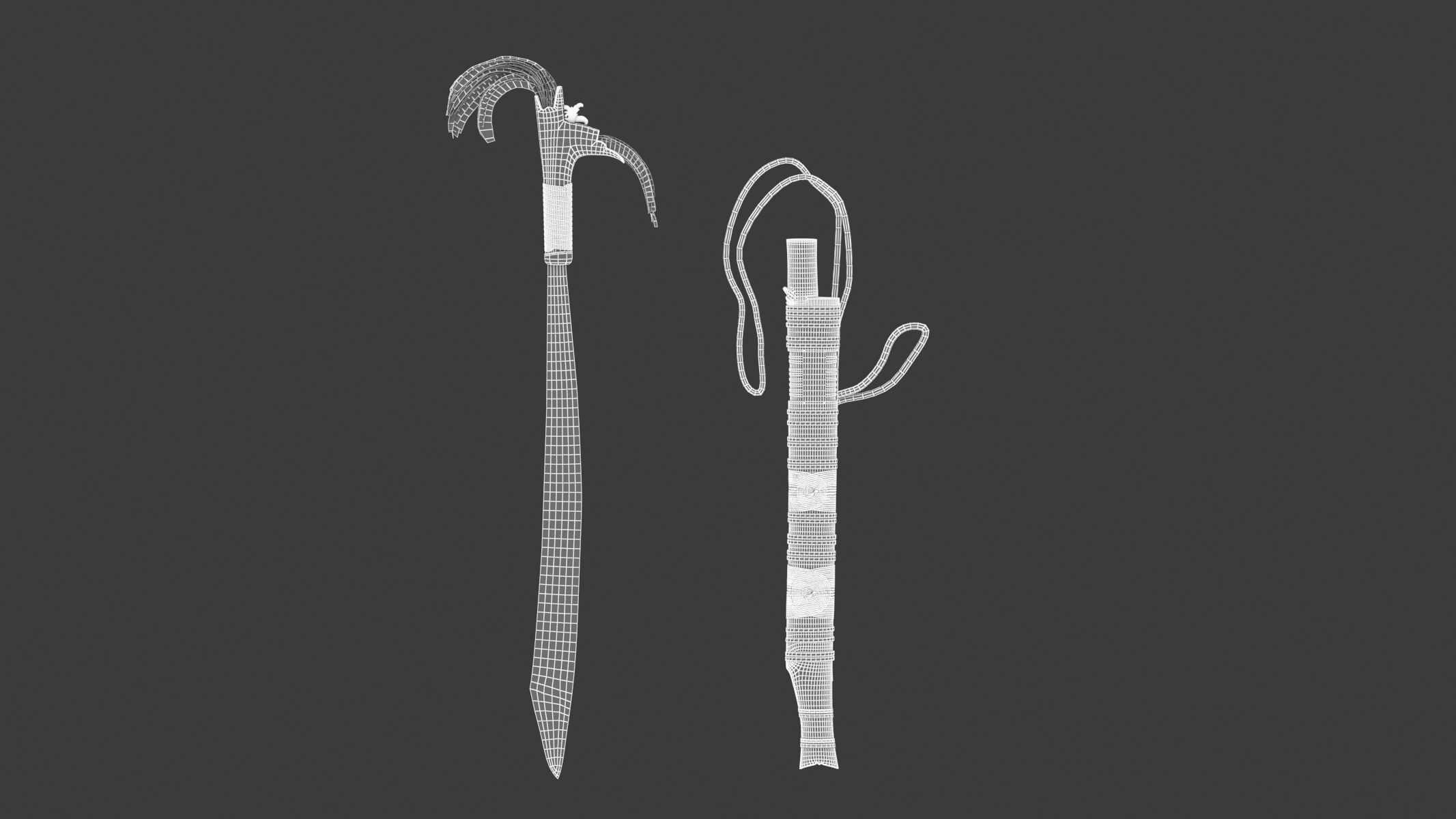 Mandau Knife  Low-poly 3D model_14