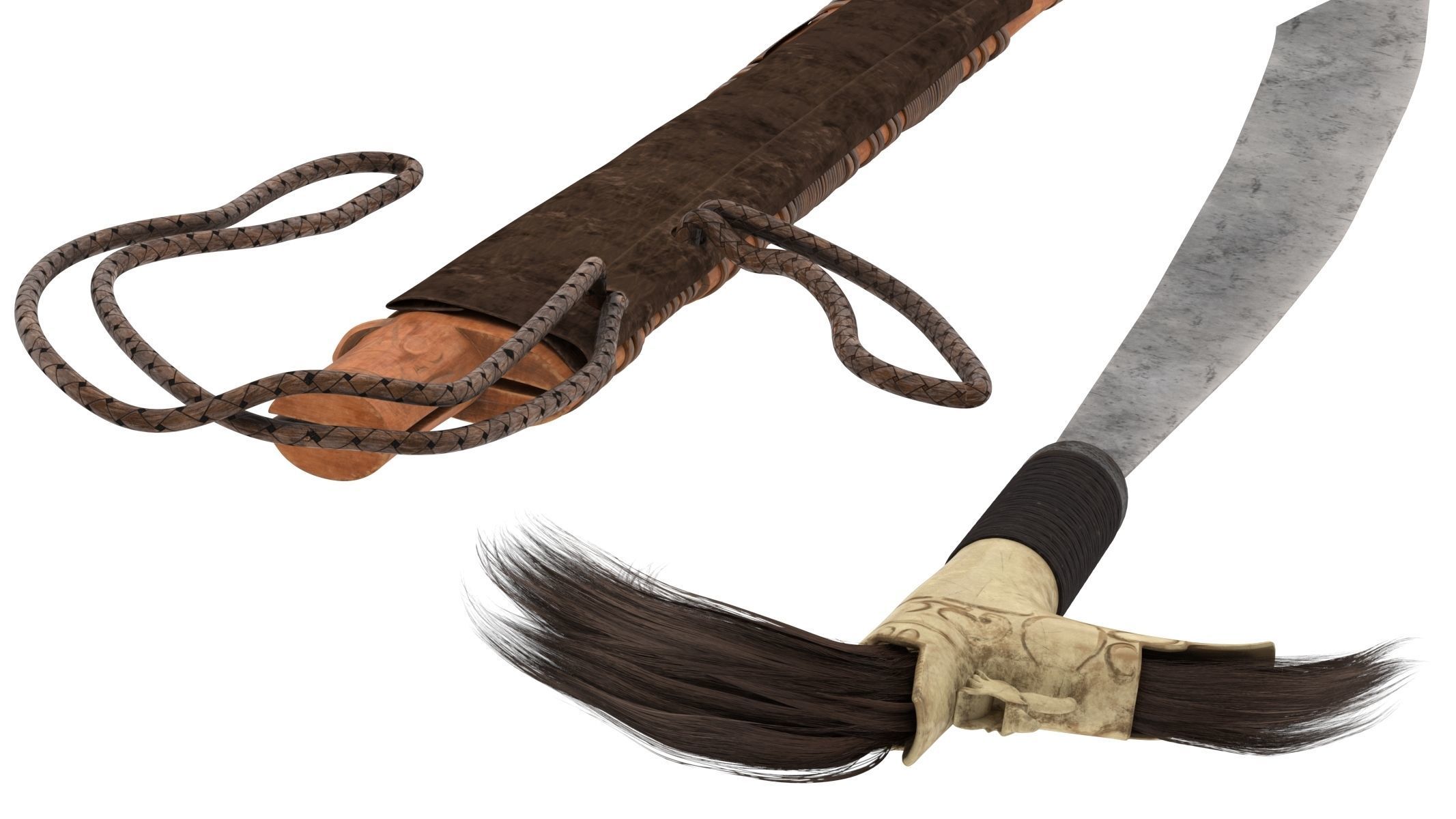 Mandau Knife  Low-poly 3D model_8