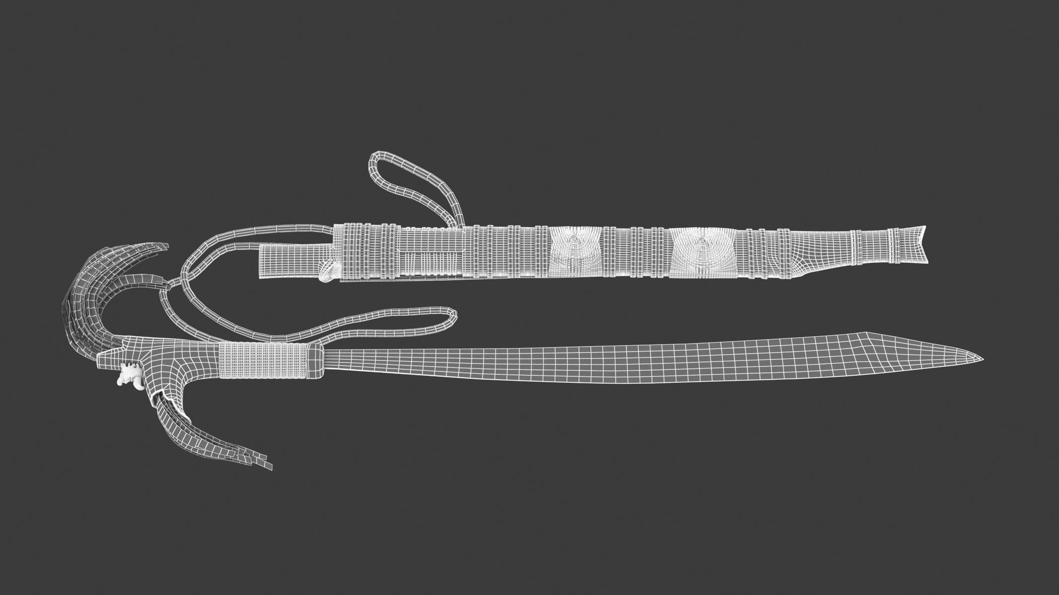 Mandau Knife  Low-poly 3D model_10