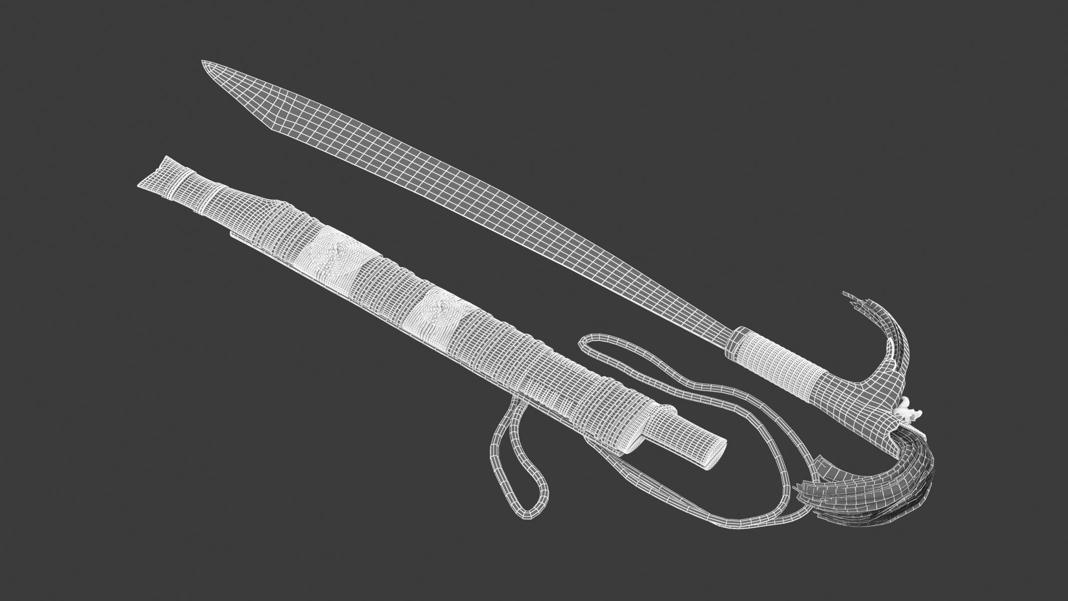 Mandau Knife  Low-poly 3D model_11