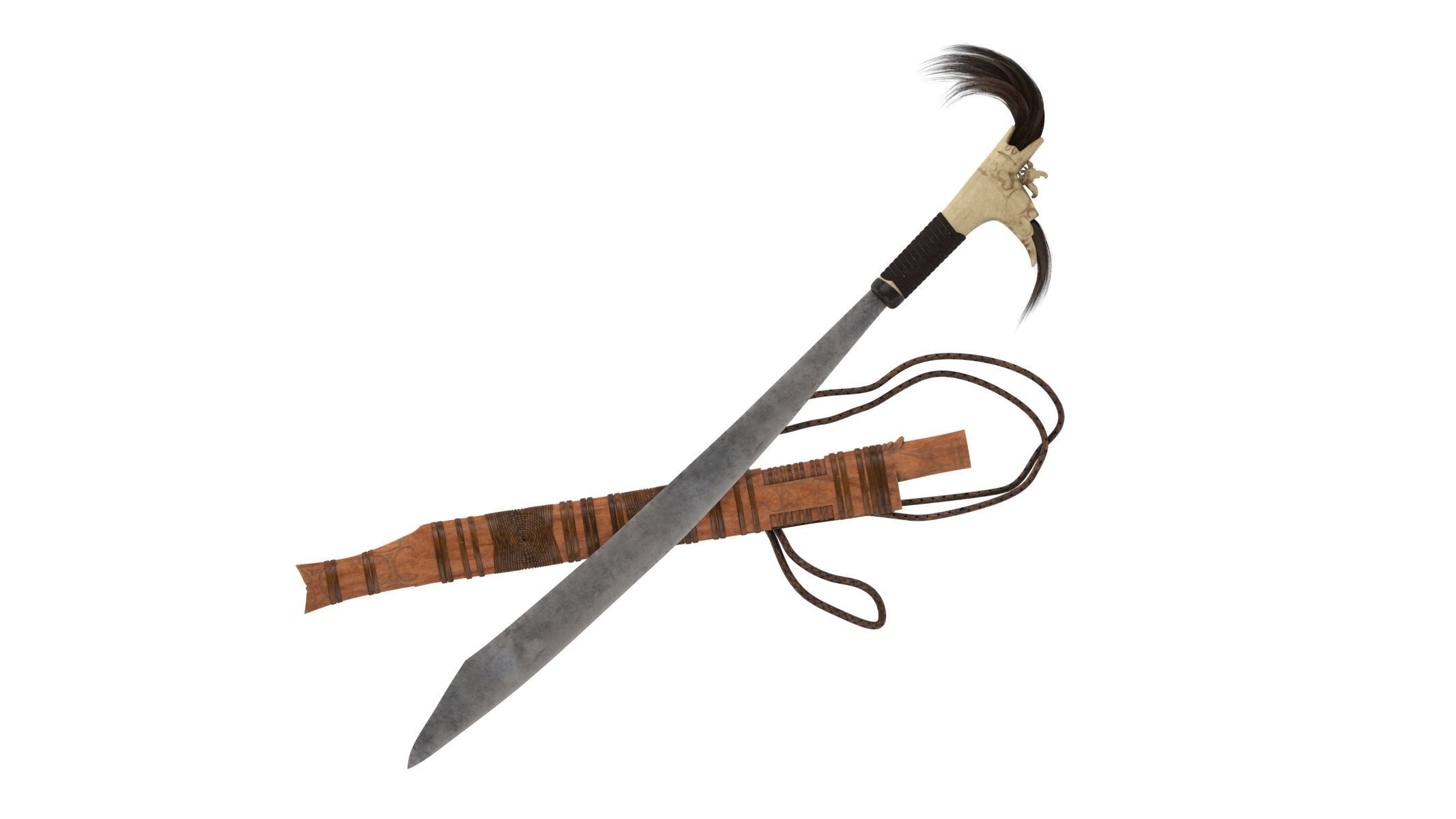 Mandau Knife  Low-poly 3D model_5