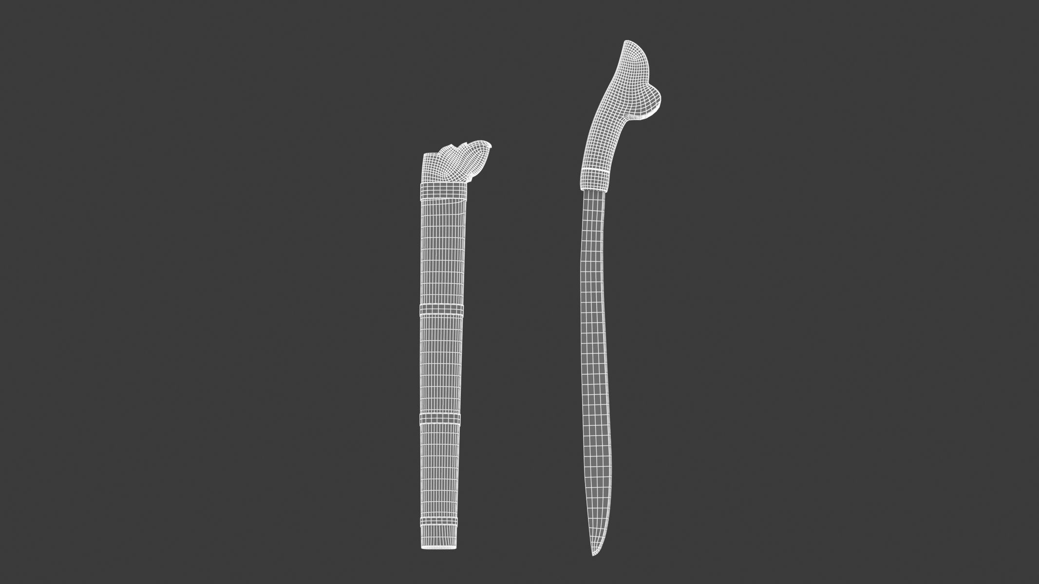 Parang Knife Low-poly 3D model_14