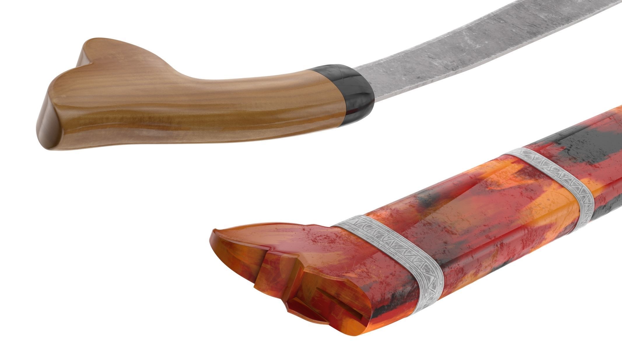 Parang Knife Low-poly 3D model_8