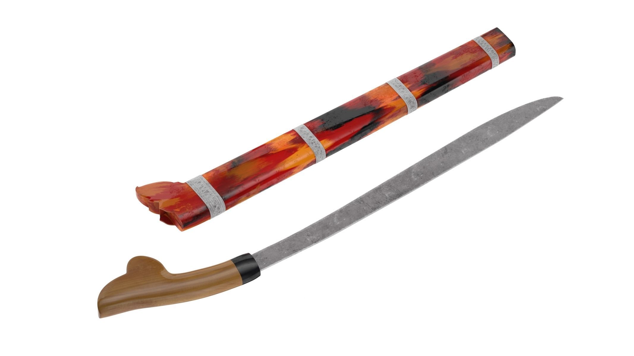 Parang Knife Low-poly 3D model_2