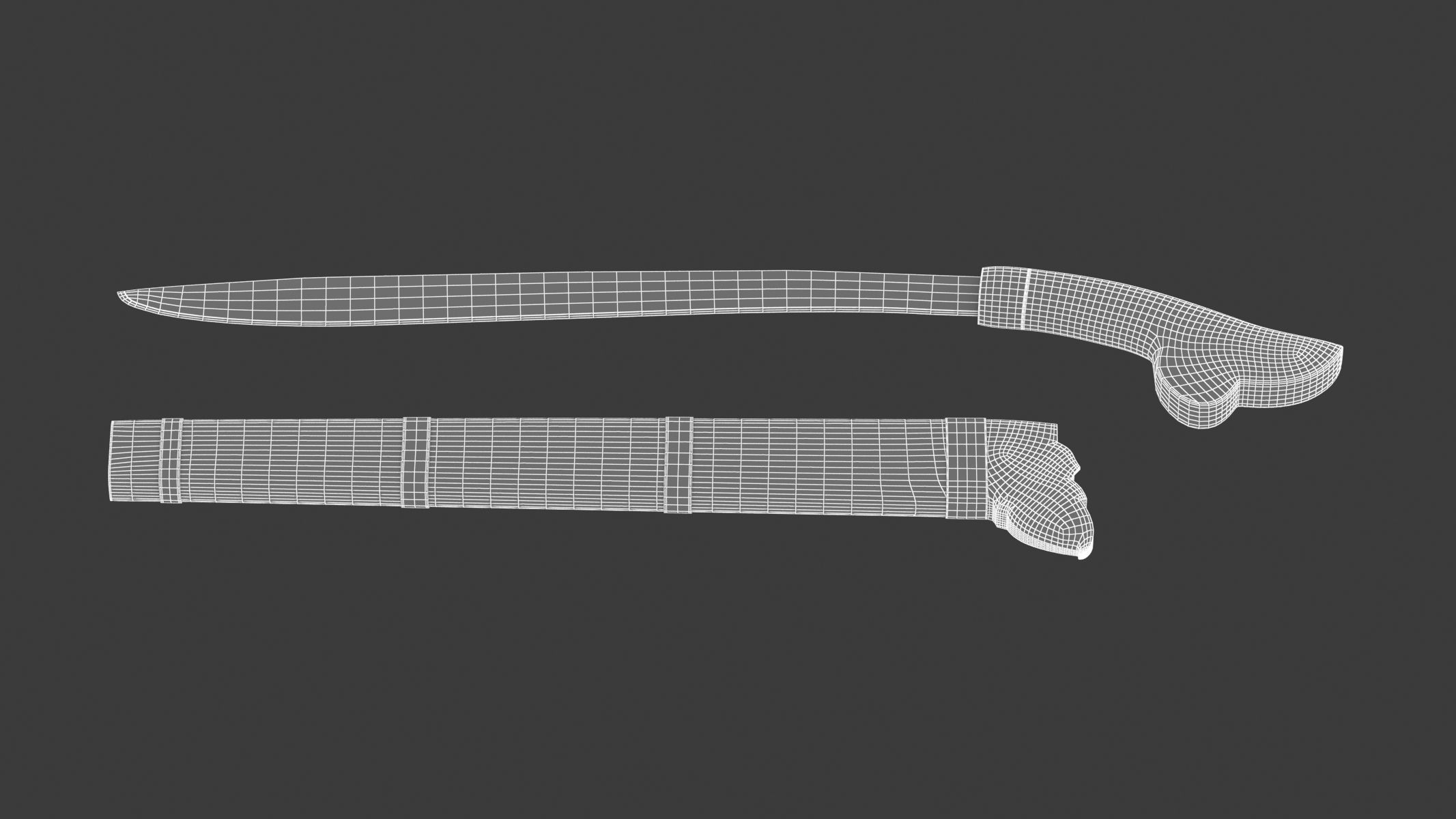 Parang Knife Low-poly 3D model_10