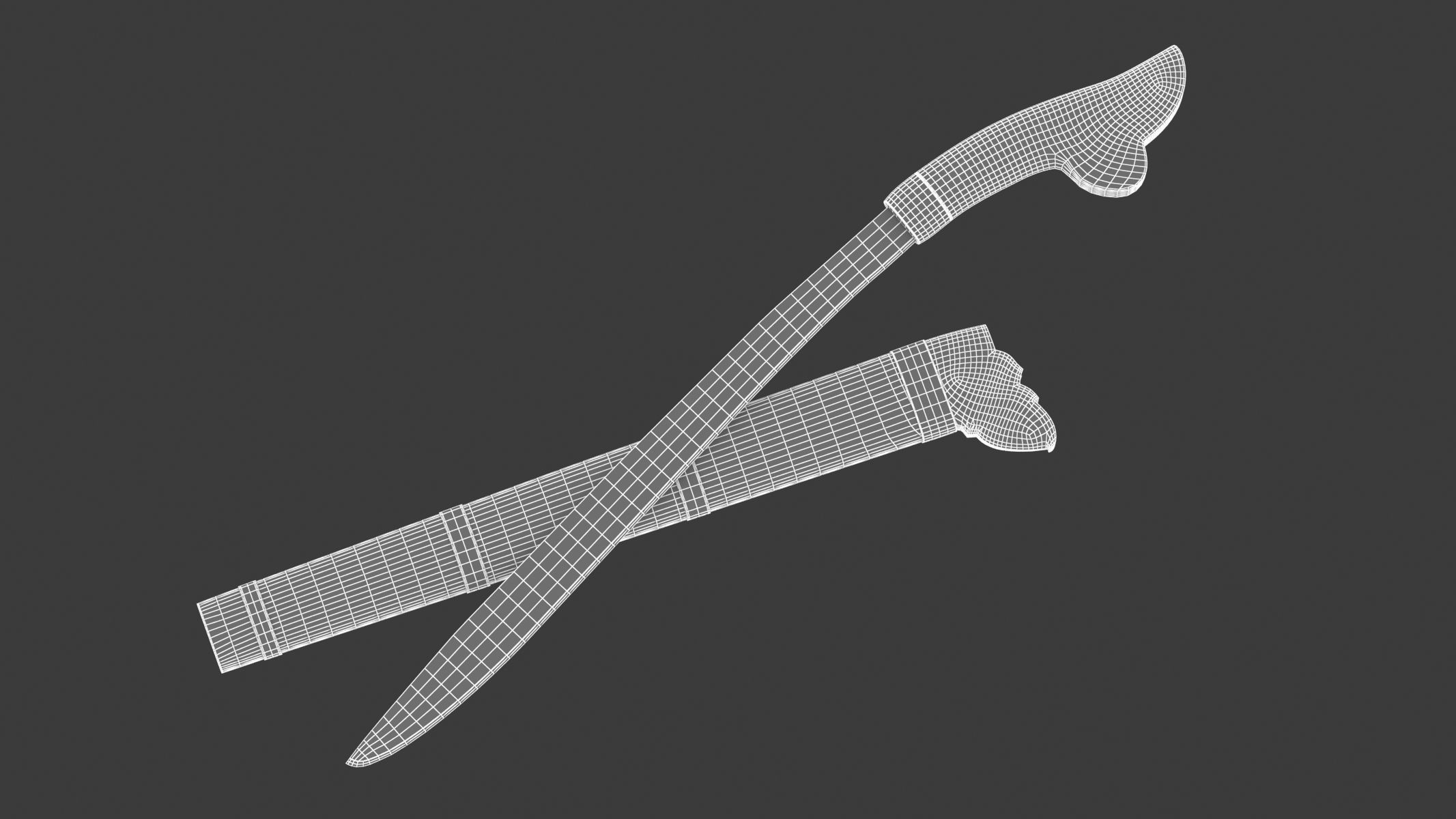 Parang Knife Low-poly 3D model_15