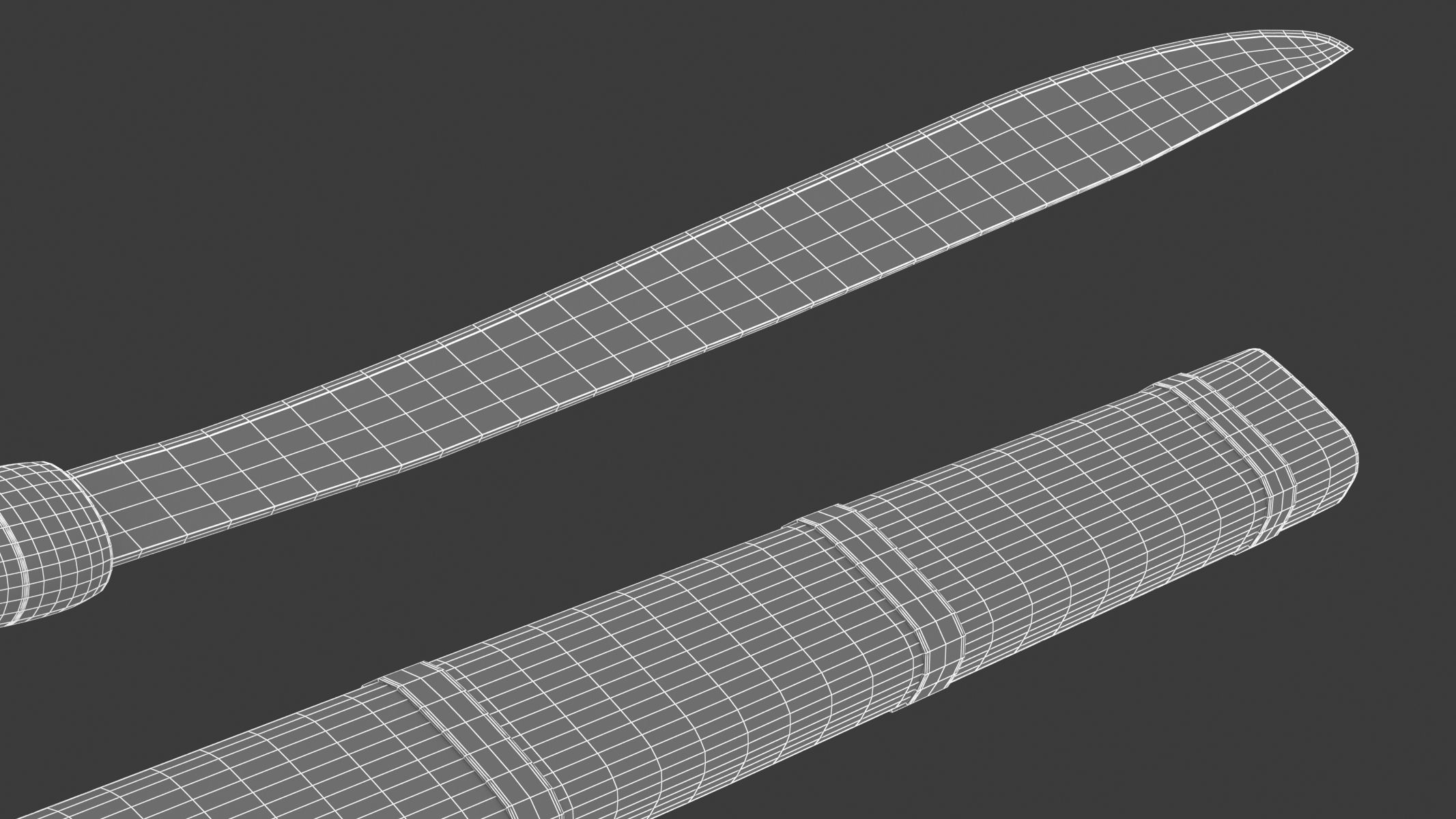 Parang Knife Low-poly 3D model_19