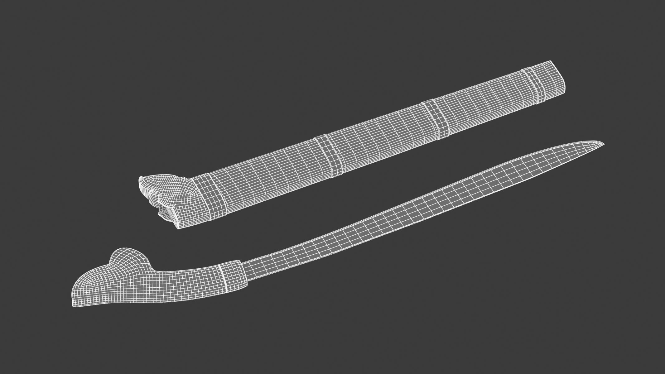 Parang Knife Low-poly 3D model_12