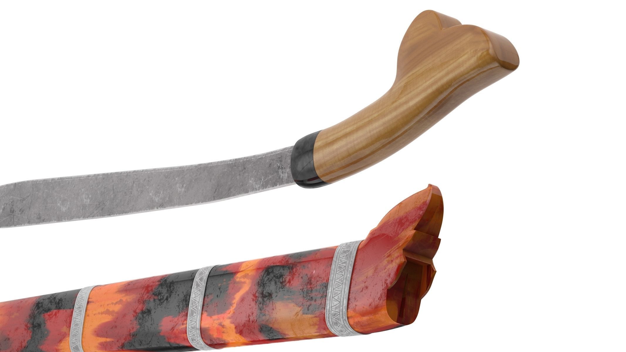 Parang Knife Low-poly 3D model_7