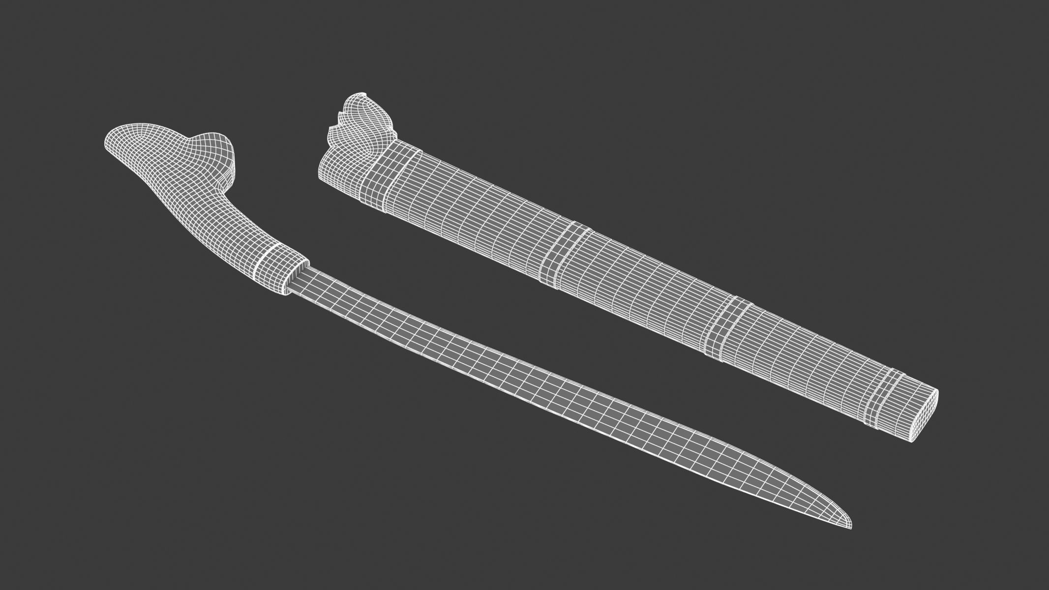 Parang Knife Low-poly 3D model_11
