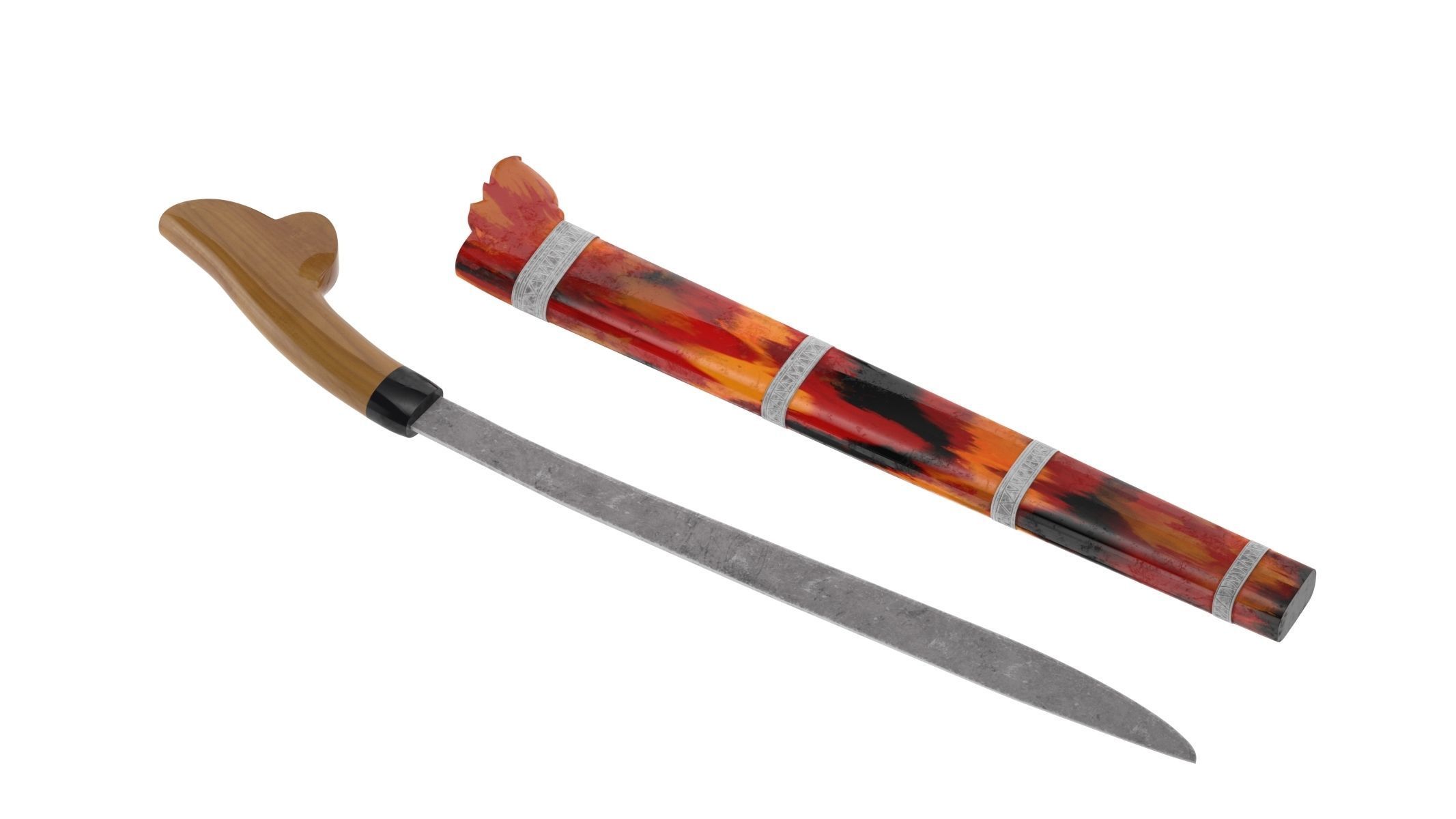 Parang Knife Low-poly 3D model_1