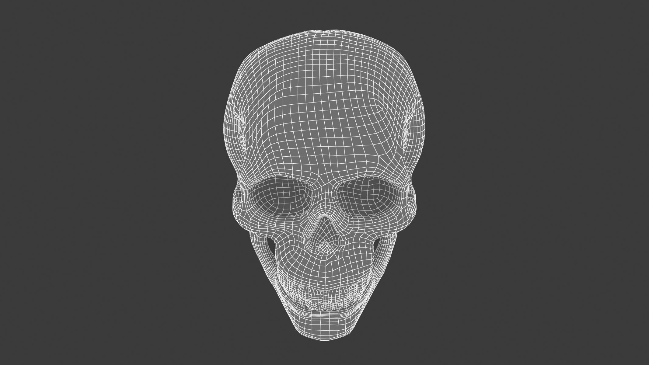 Male Human Skull Low-poly 3D model_5