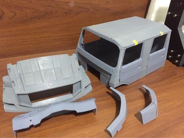 Mercedes Benz Zetros truck crew cab and chassis STL 3D print model_4