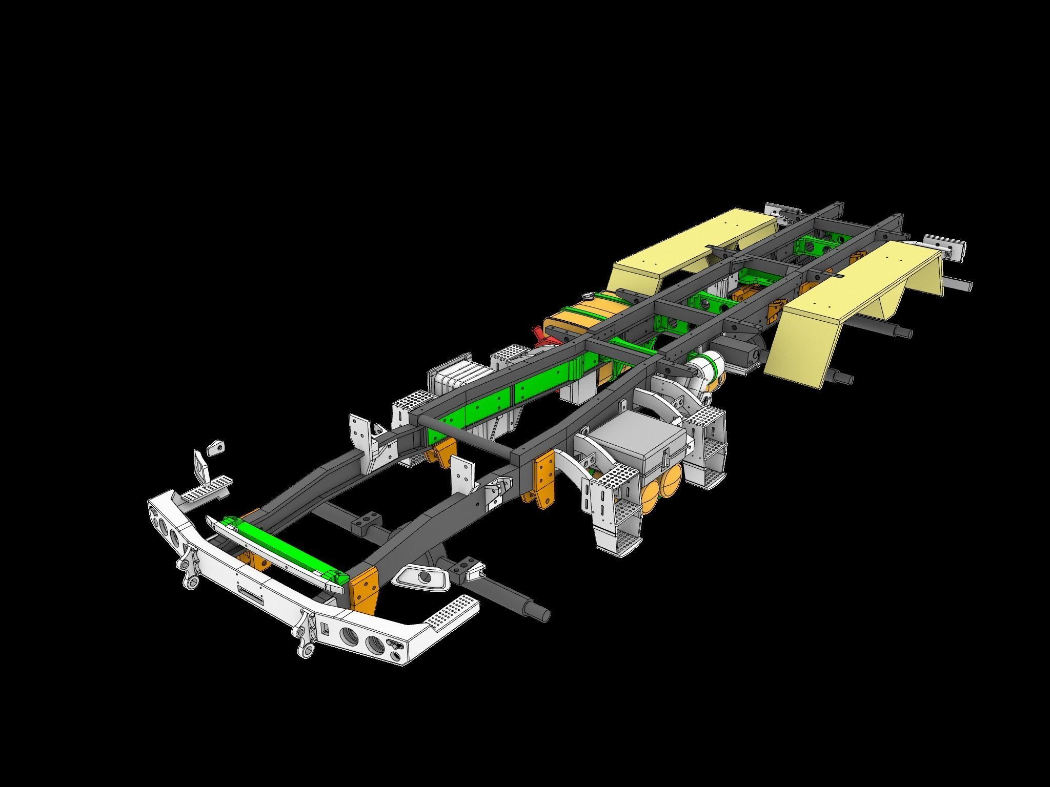 Mercedes Benz Zetros truck crew cab and chassis STL 3D print model_13