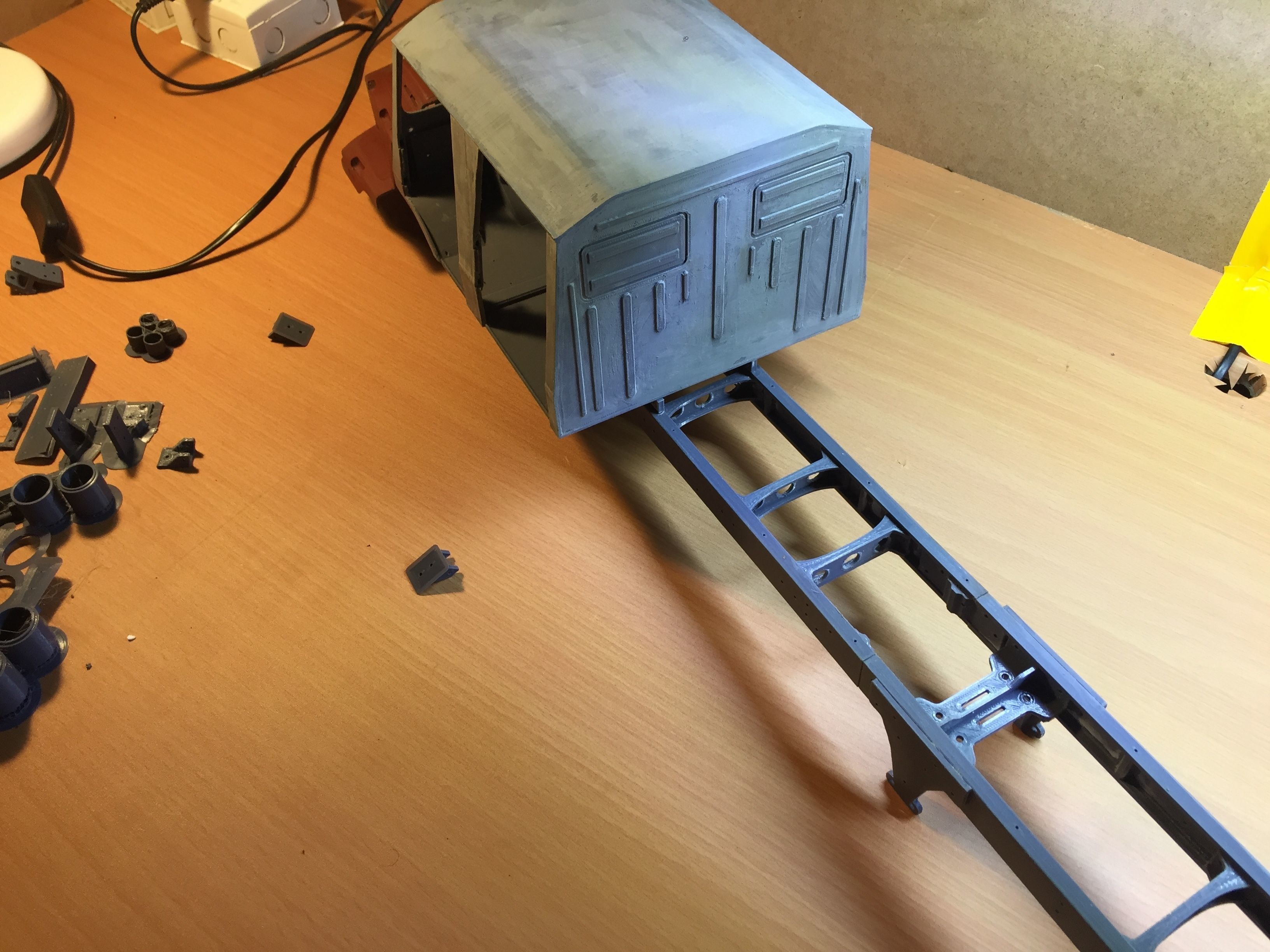 Mercedes Benz Zetros truck crew cab and chassis STL 3D print model_9