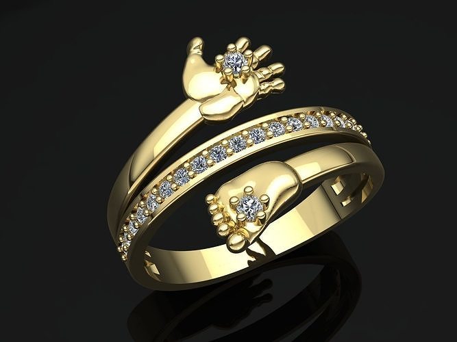 MGold015 Baby Ring 3D print model