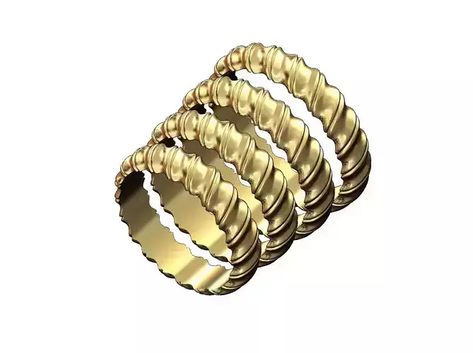 Twisted french bordure band US size 6 7 8 9 3D print model