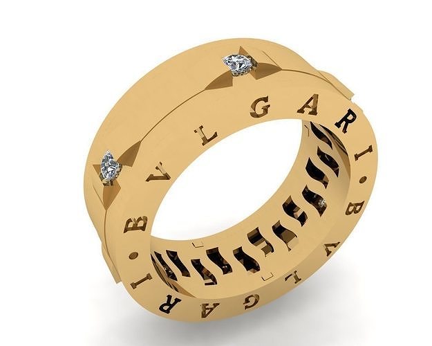 rings bvlgari diamond ring gold 3D print model