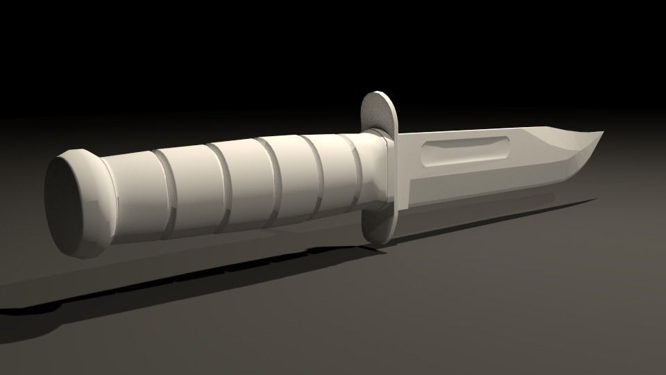 USMC KA-BAR Knife  Low-poly 3D model_3
