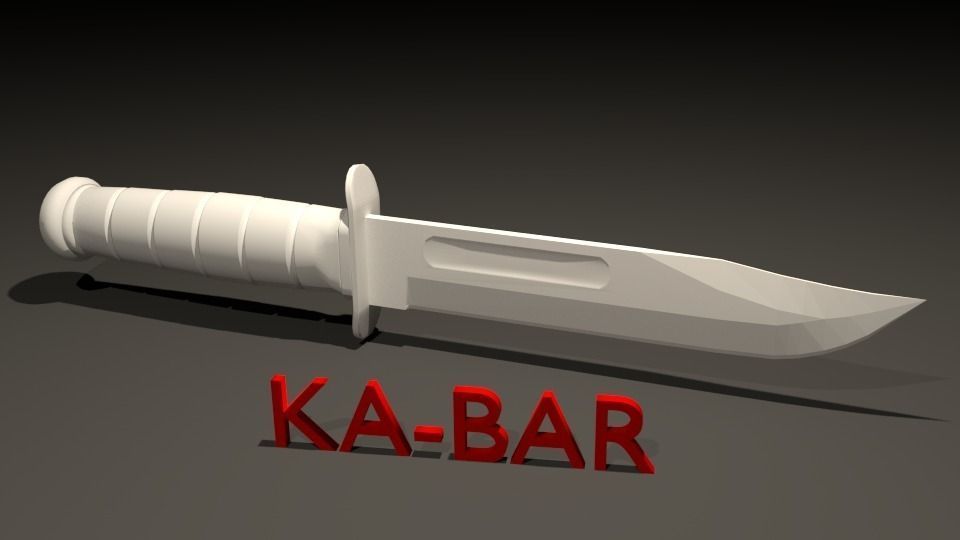 USMC KA-BAR Knife  Low-poly 3D model_1