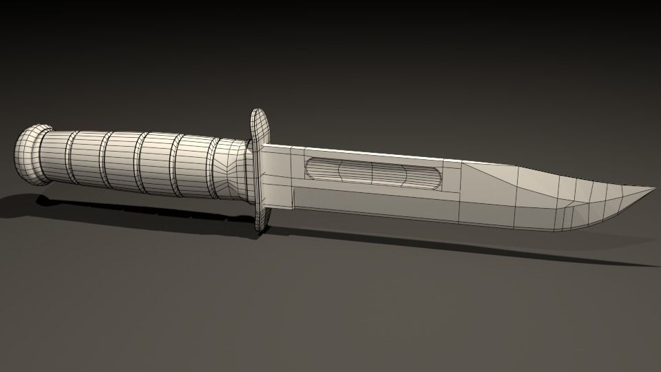 USMC KA-BAR Knife  Low-poly 3D model_5