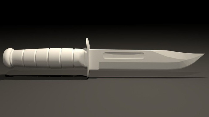 USMC KA-BAR Knife  Low-poly 3D model