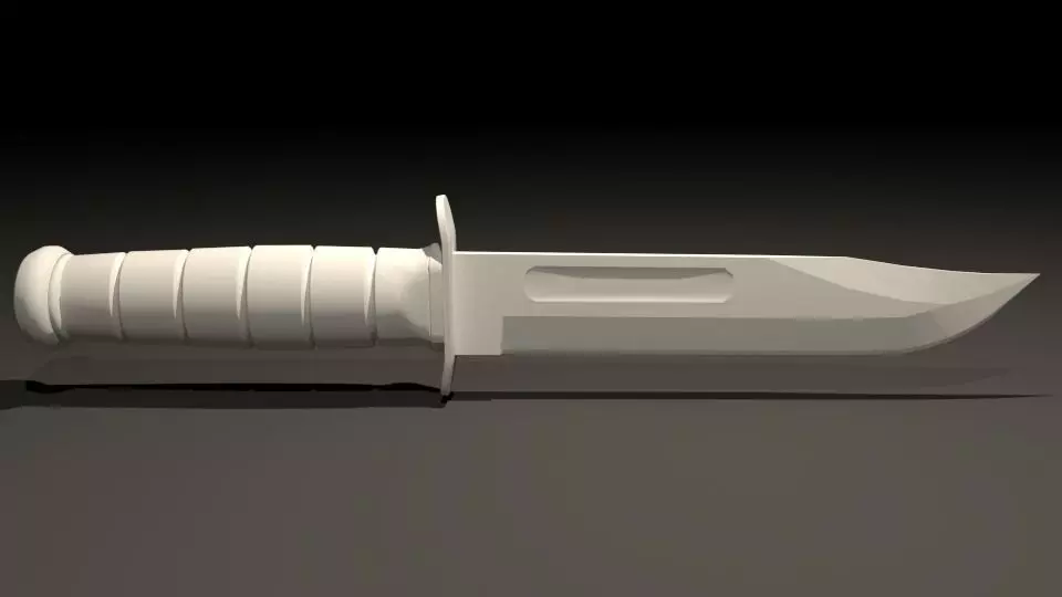 USMC KA-BAR Knife Low-poly 3D model
