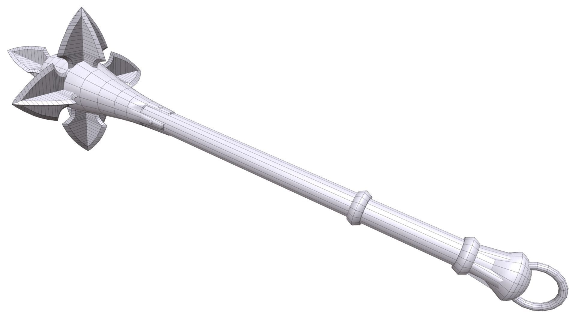 Medieval mace Low-poly 3D model_7