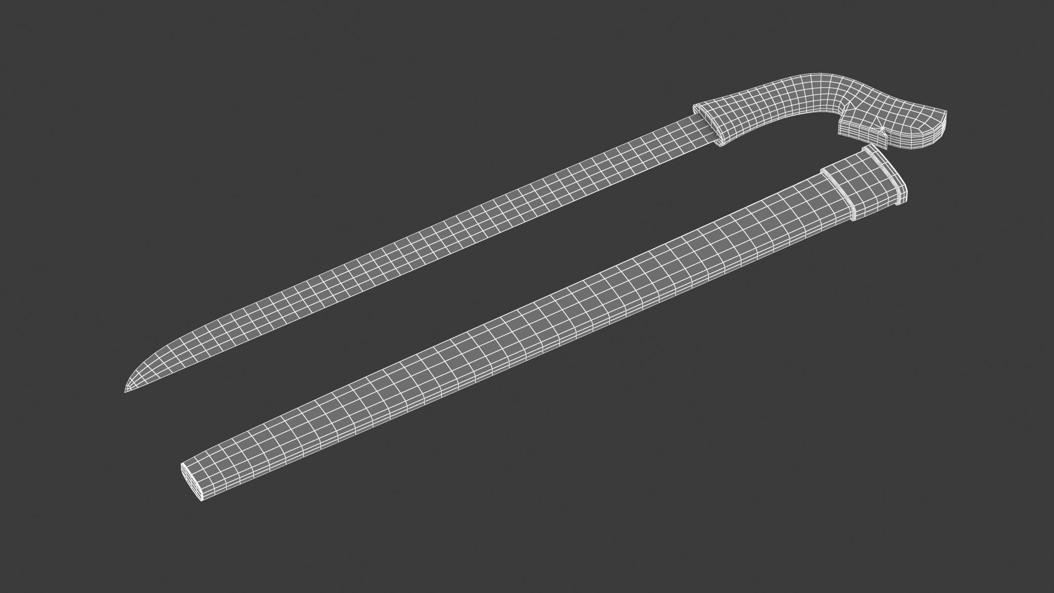 Luwuk Sword Low-poly 3D model_12