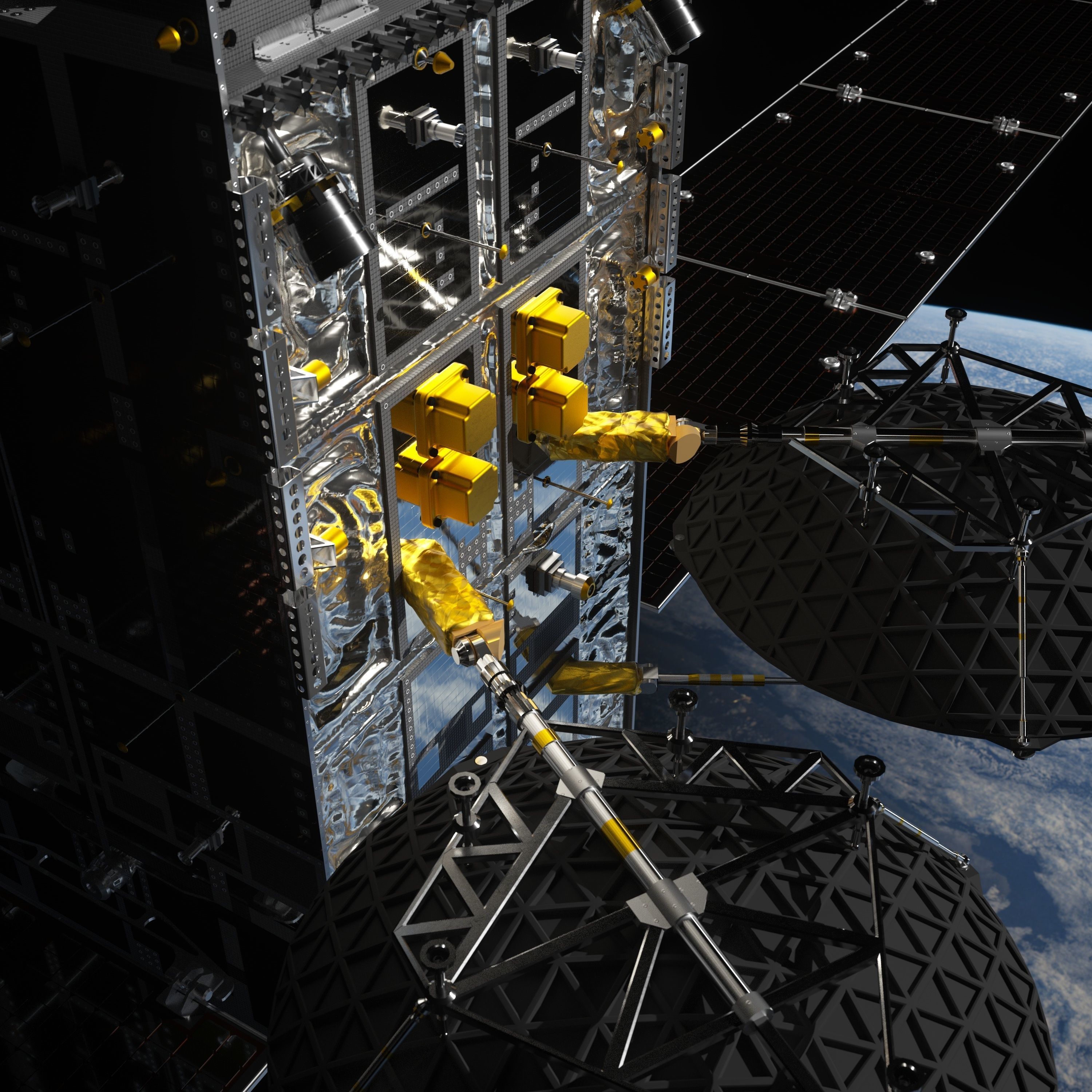High Poly Com Satellite - C4D Octane 3D model_5