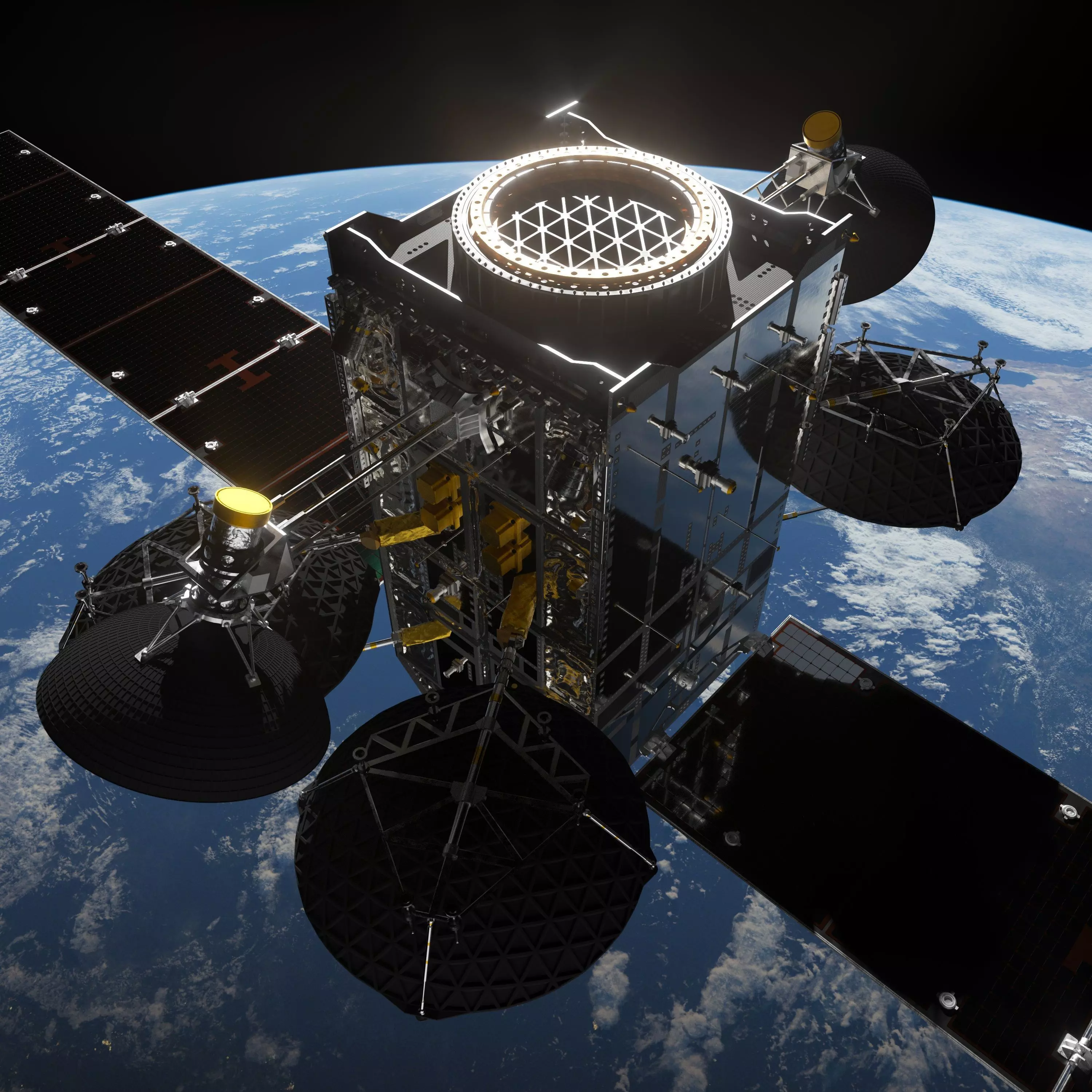 High Poly Com Satellite - C4D Octane 3D model_0