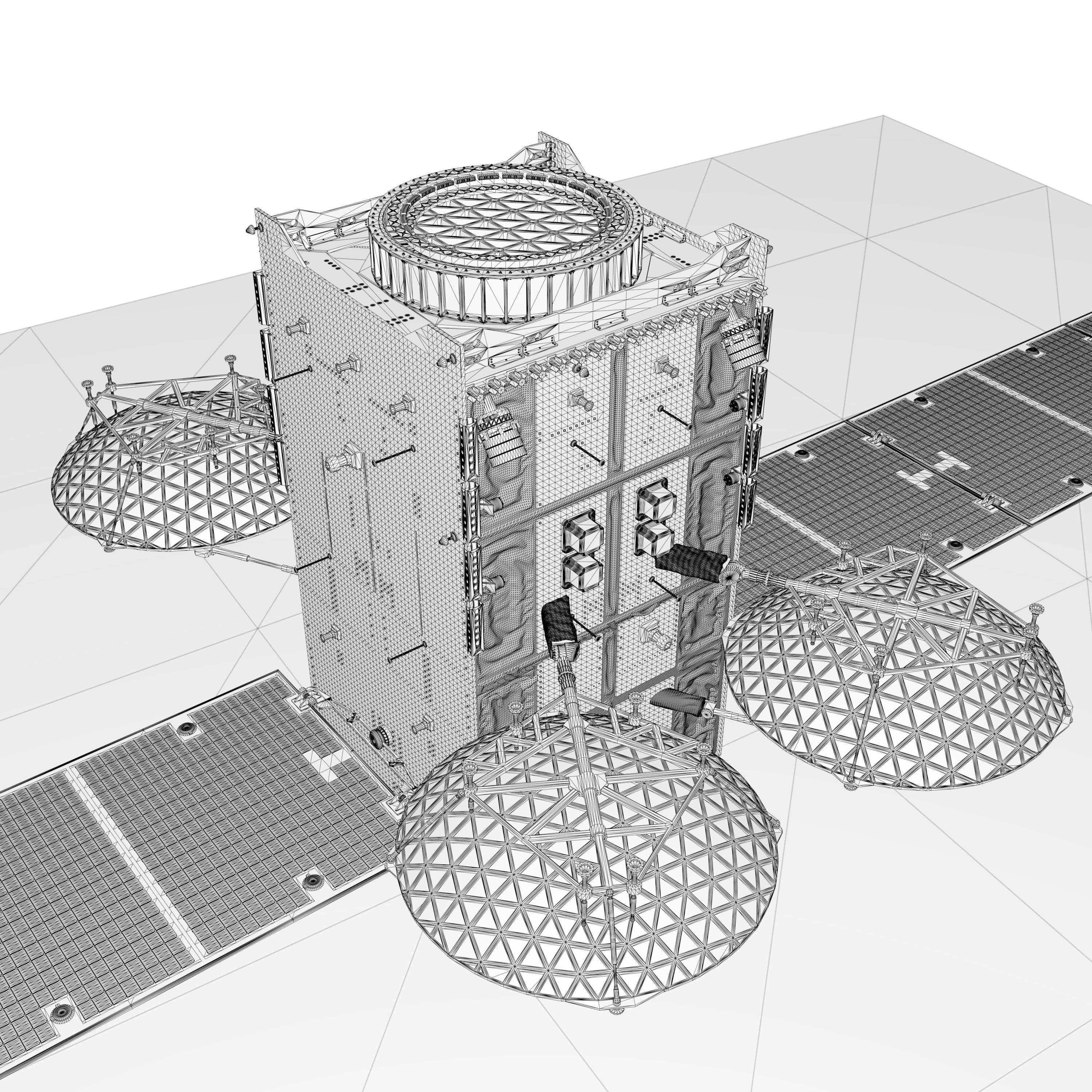 High Poly Com Satellite - C4D Octane 3D model_8
