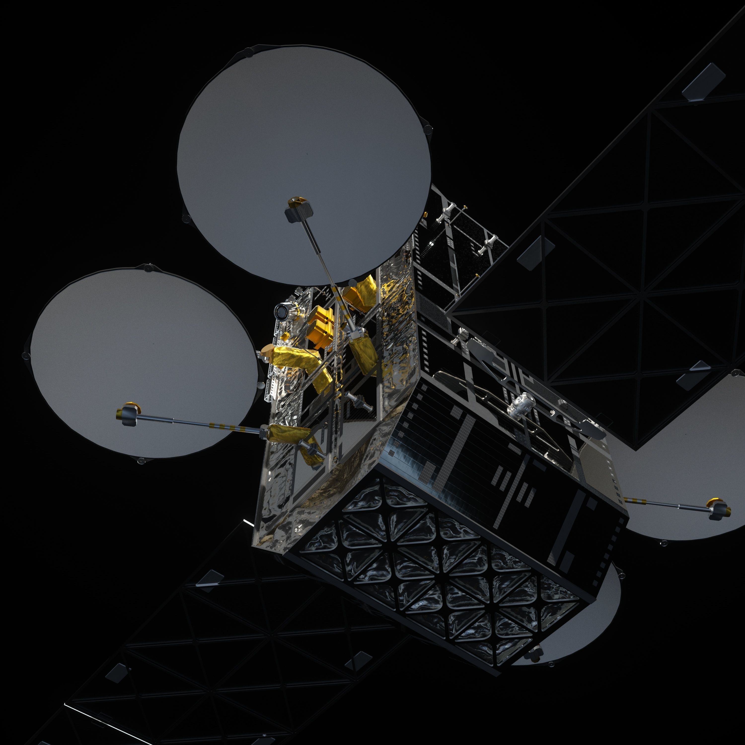 High Poly Com Satellite - C4D Octane 3D model_7