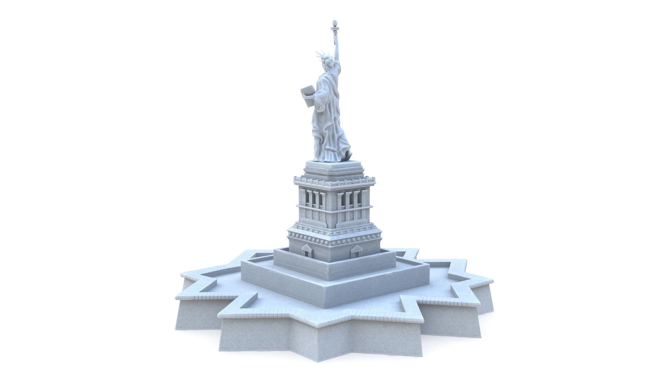 Statue of Liberty 2 Low-poly 3D model_3