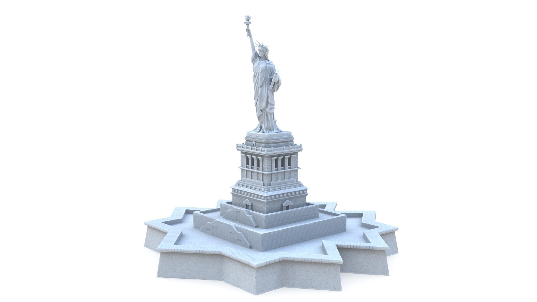 Statue of Liberty 2 Low-poly 3D model_4
