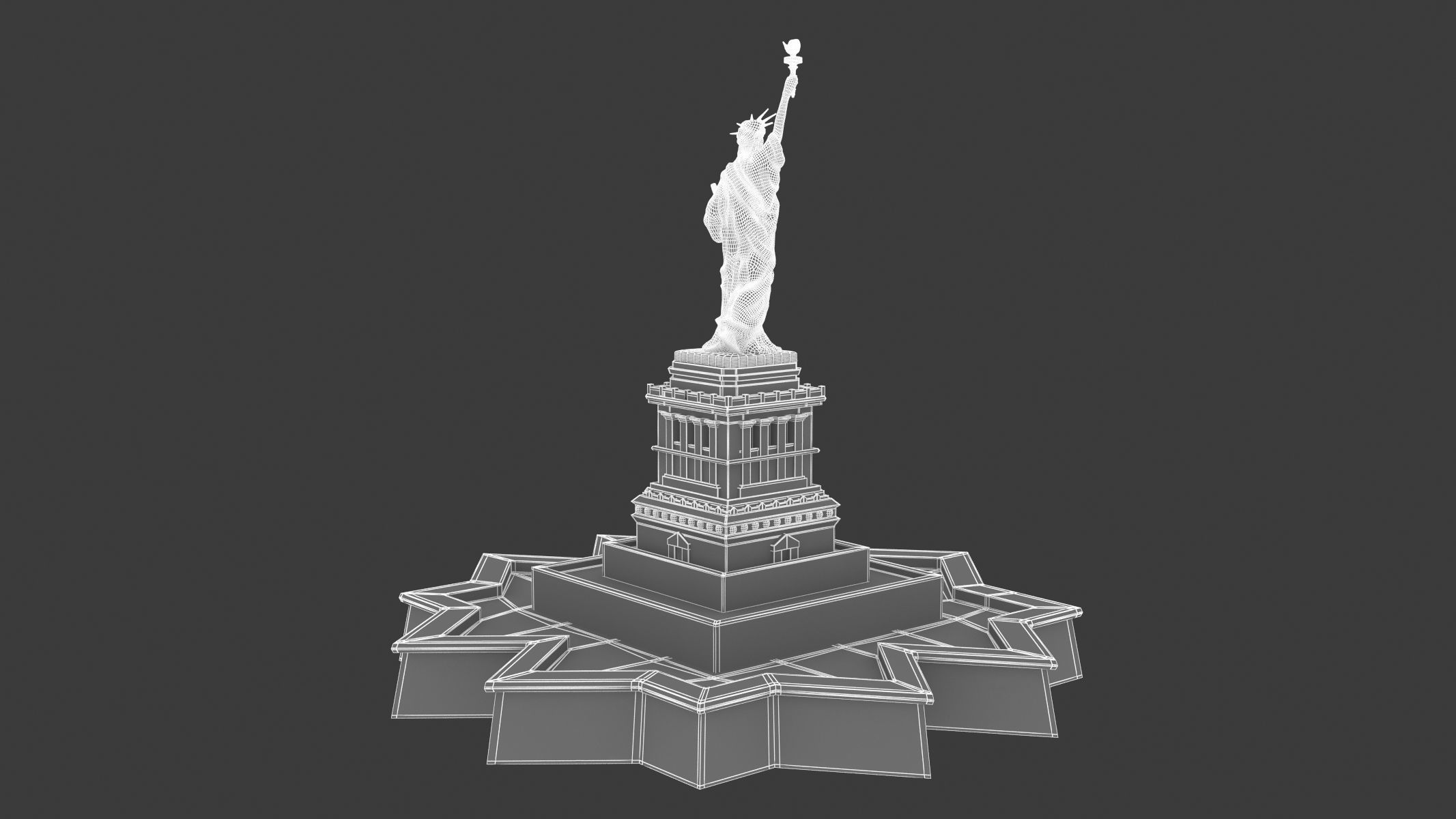 Statue of Liberty 2 Low-poly 3D model_12