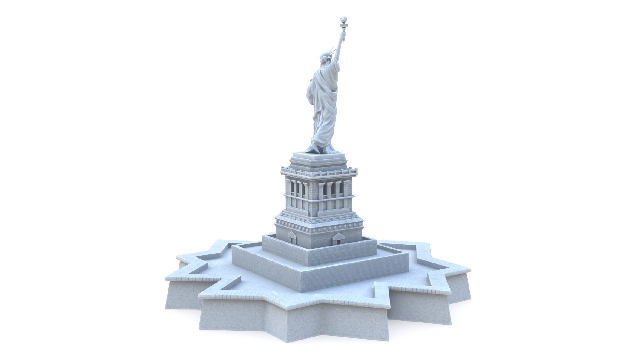 Statue of Liberty 2 Low-poly 3D model_2