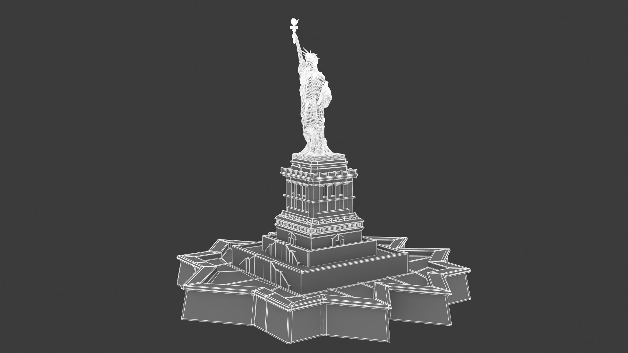 Statue of Liberty 2 Low-poly 3D model_14