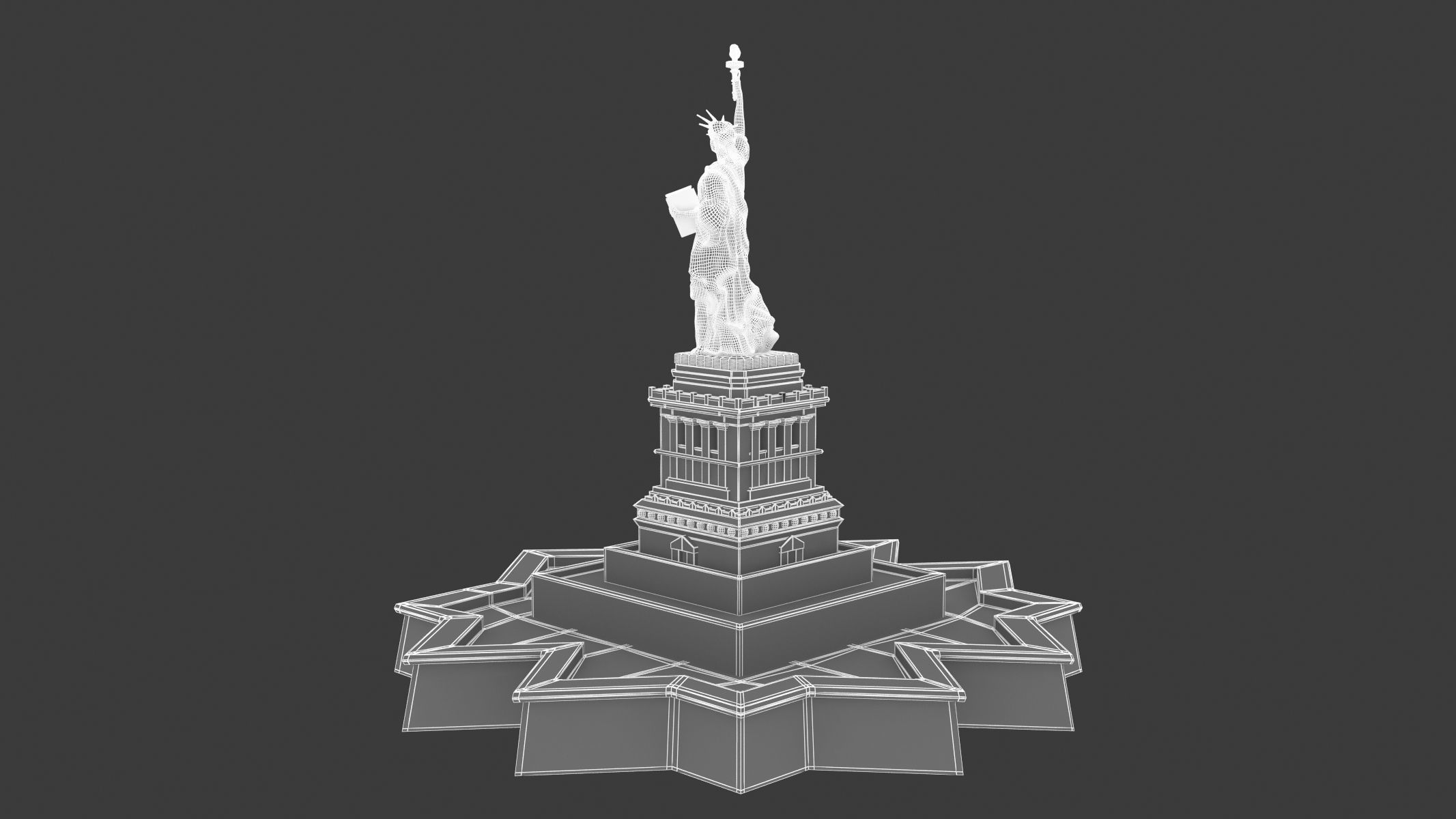 Statue of Liberty 2 Low-poly 3D model_13