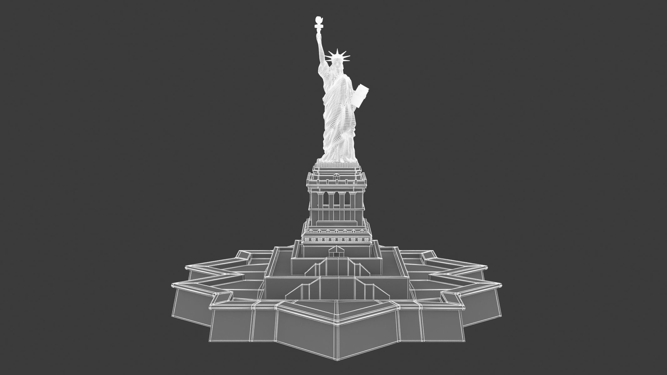 Statue of Liberty 2 Low-poly 3D model_10